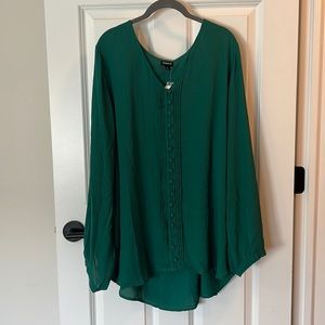 Green button down blouse